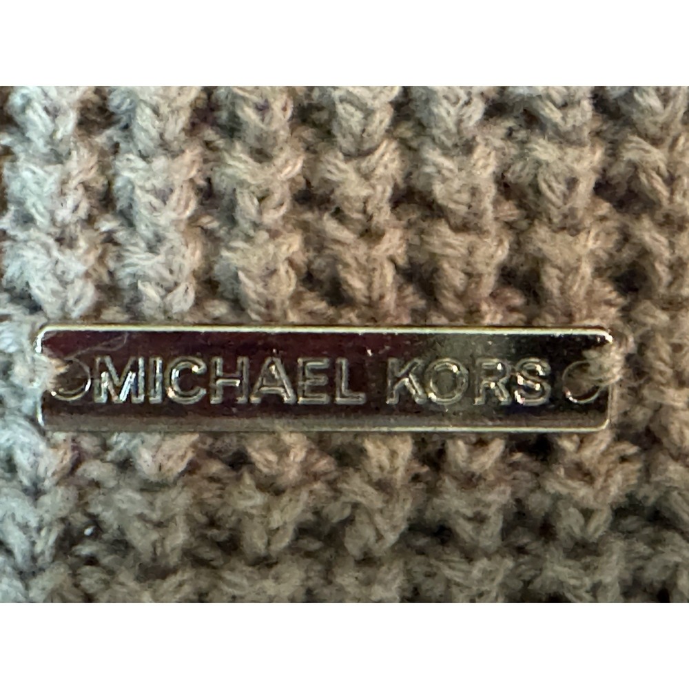 Michael Kors waffle knit turtle neck sweater medium tan/camel oversized - Picture 4 of 4